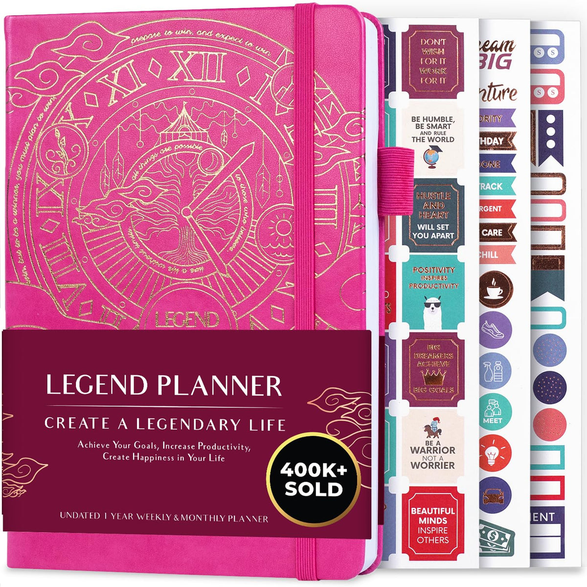 Legend Planner Undated, Weekly & Daily Goal Journal, A5 Black