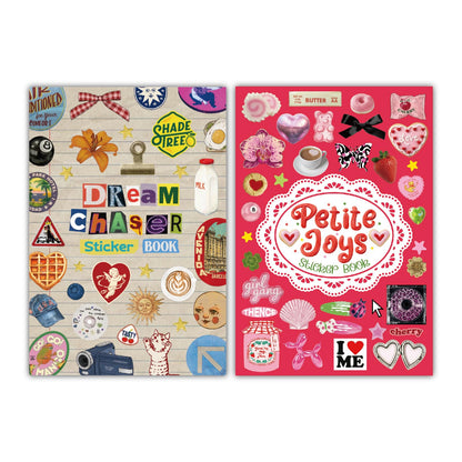 PRSTINCOL Sweetheart Vintage Style Sticker Book, 30 Pages of Aesthetic Stickers for Journaling Adults, Cute Retro Floral and Love Ephemera, 8.3 by 5.5 Inches, Over 550 Pieces