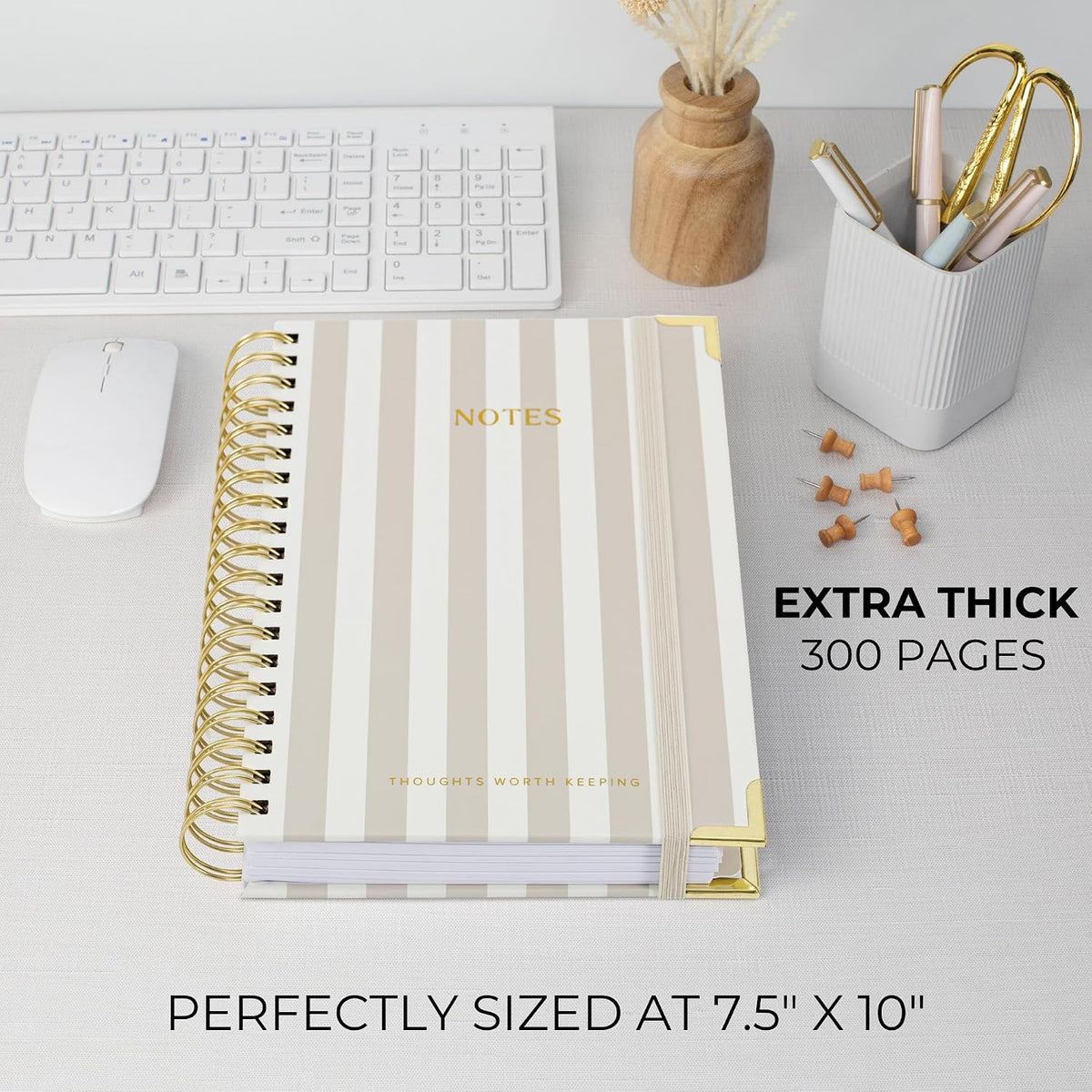 Aesthetic Thick Spiral Notebook With Tabs - Journal For Women Size B5