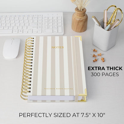 Aesthetic Thick Spiral Notebook With Tabs - Journal For Women Size B5