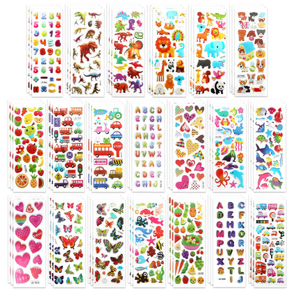 Puffy 3D Sticker for Kid & Toddler 500+ Variety Pack Cute Scrapbook Sticker
