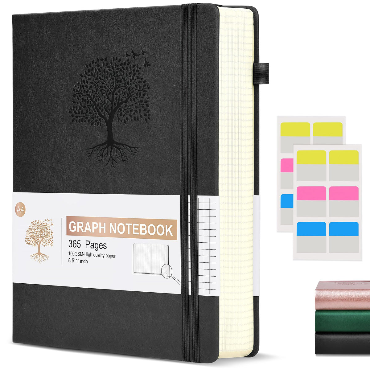 Lined Journal Notebook -365 Pages A5 Thick Journals for Writing Ruled Notebook, Hardcover Leather Journal for Women Men Daily Journal Notebook for Work, Note Taking, 100Gsm Lined Paper( 5.75'' X 8.38'' Green)