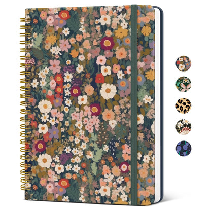 Taja Pretty Spiral Journal for Women, Lined Hardcover Notebook, 6" x 8"