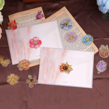 Dizdkizd 240-Piece Watercolor Floral Stickers with Gold-Outlined