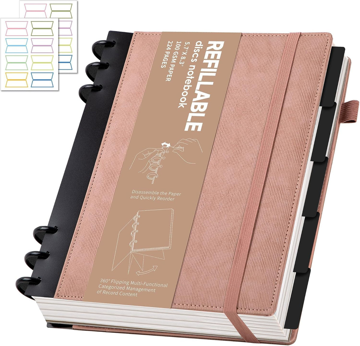 Yoment Refillable Journal Notebooks for Work, Journal for Women Men,Pink
