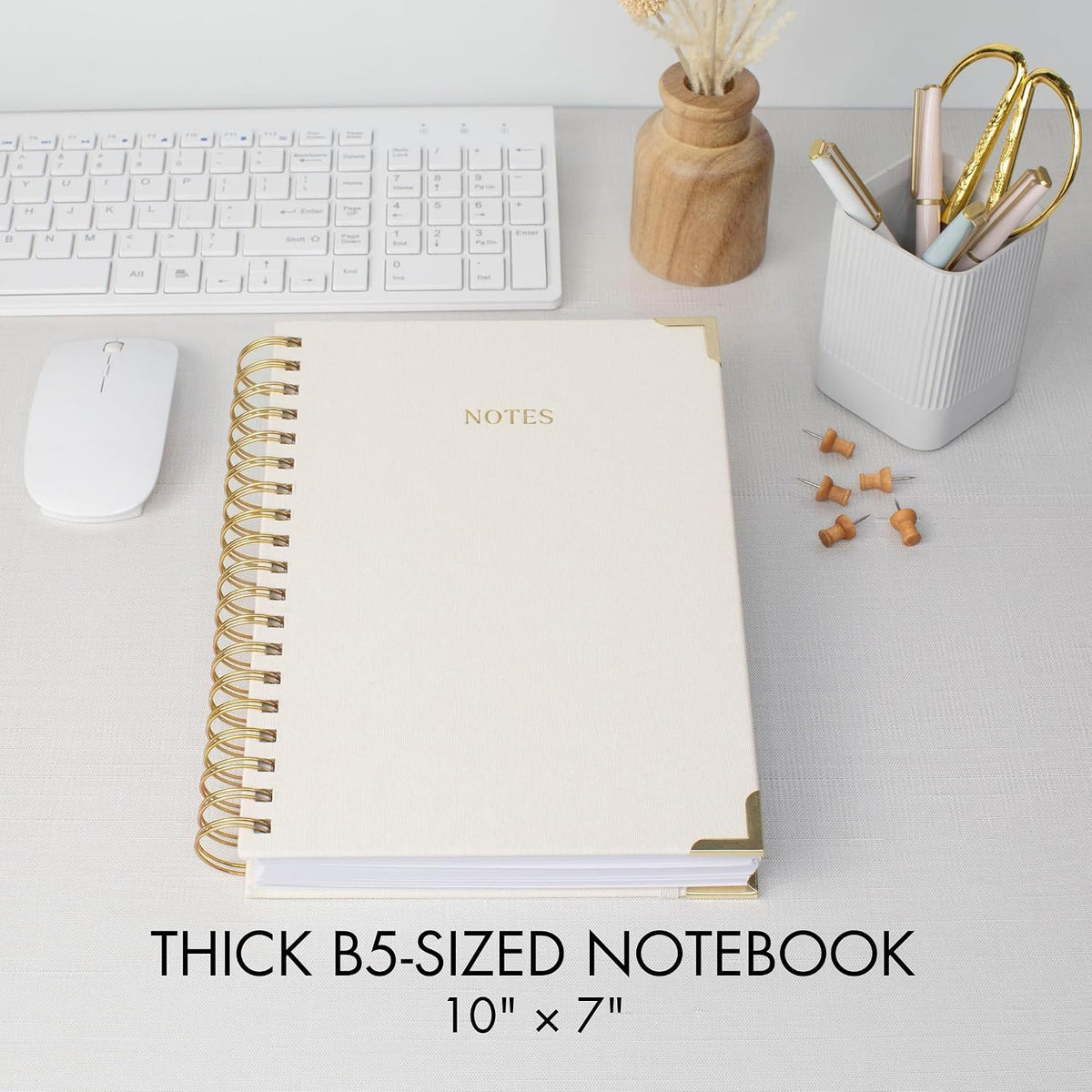 Aesthetic Thick Spiral Notebook Journal For Women in B5 - Linen Hardcover