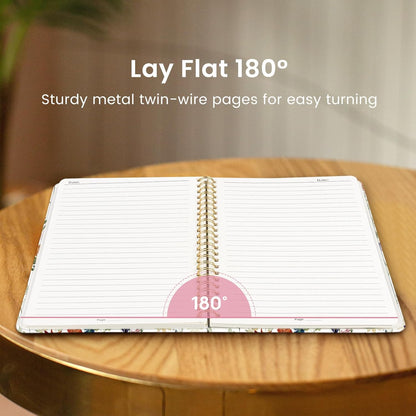 Taja Spiral Lined Journal for Women, Pretty Hardcover Journal Notebook, A5