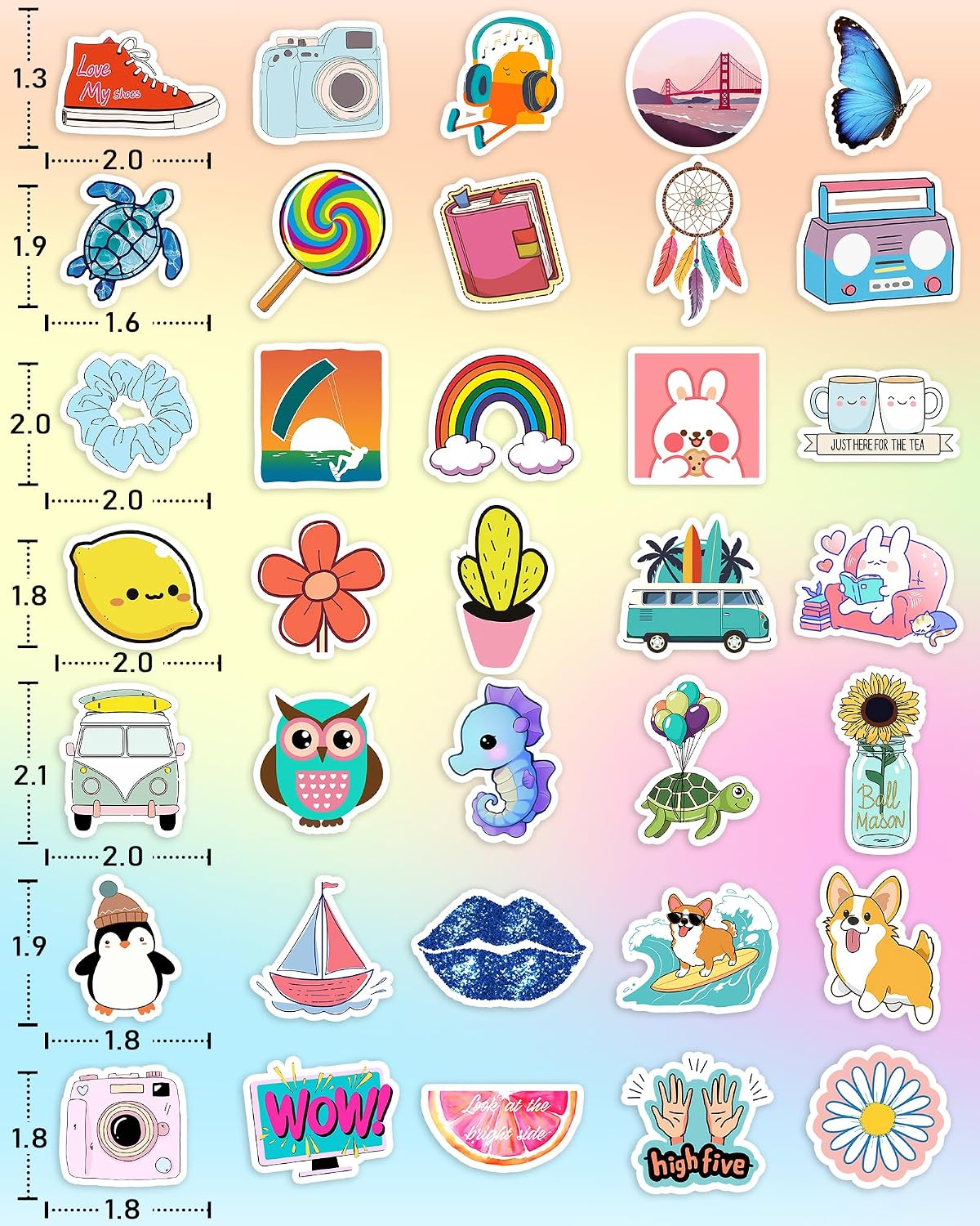 300 Pcs Stickers for Kids, Cute Vinyl Waterproof Stickers for Water Bottle