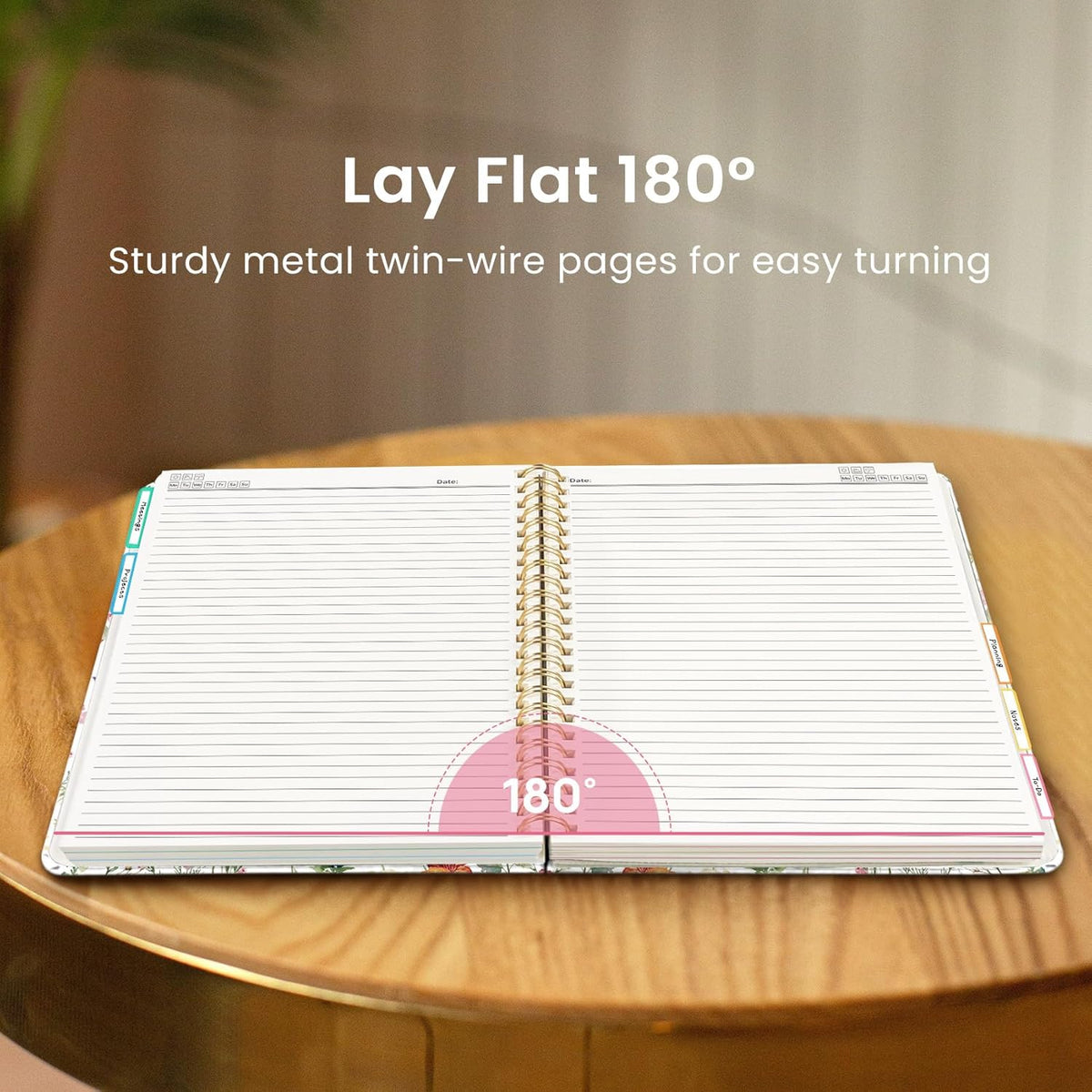 Taja Large Spiral Notebooks for Work 5 Subject with Removable Dividers