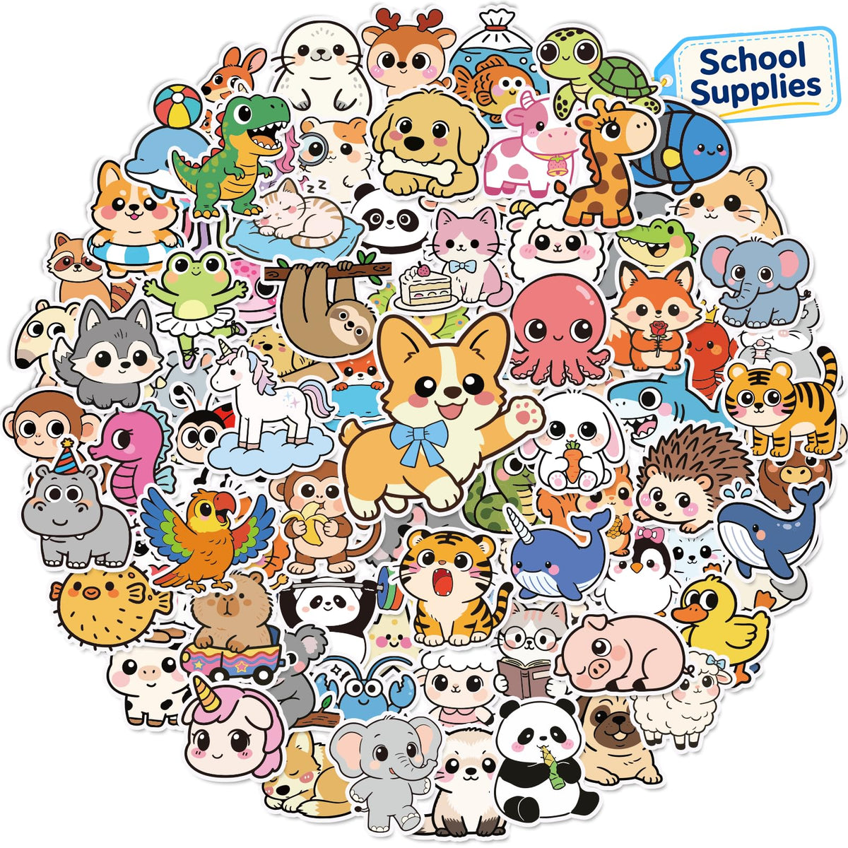 200 Pcs Cute Aesthetic Water Bottle Stickers for Kids, Waterproof Vinyl