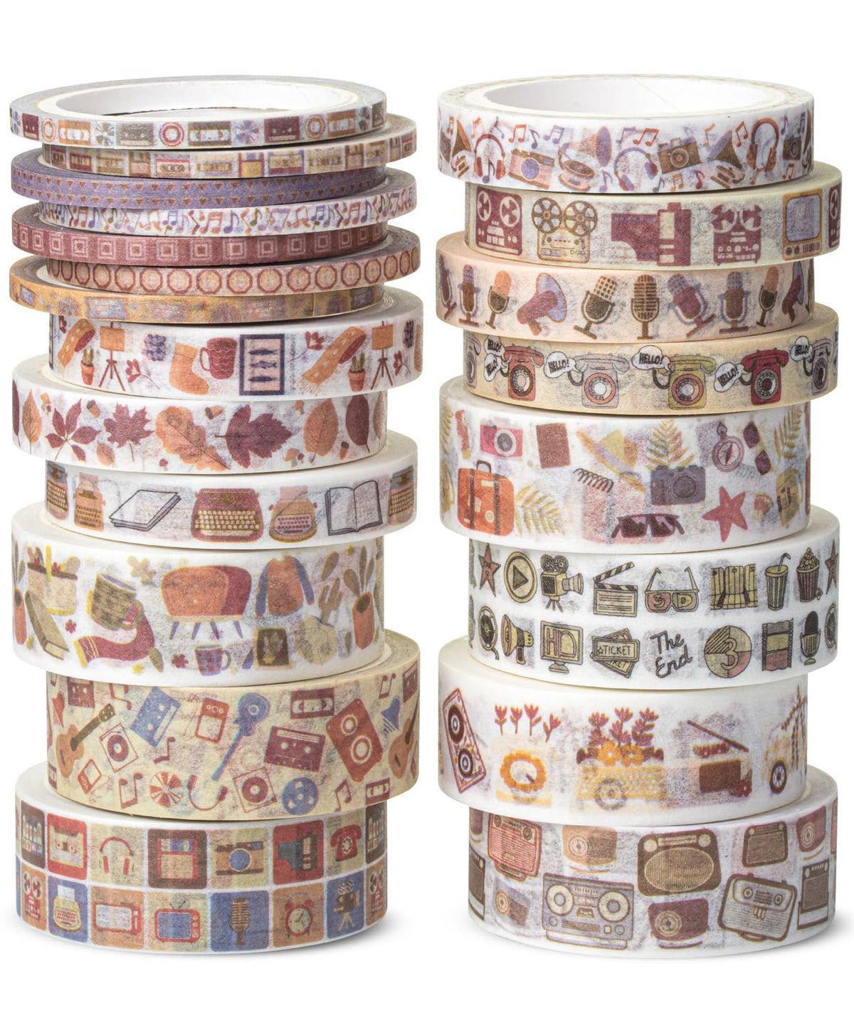 Mr. Pen- Washi Tape Set, 21 Rolls, Assorted Sizes, Floral