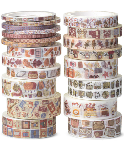 Mr. Pen- Washi Tape Set, 21 Rolls, Assorted Sizes, Floral