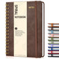 Lined Spiral Journal Notebook, A5 Hardcover Spiral Journals for Women Men, 150 Numbered Pages Spiral Bound Notebook, 100 GSM College Ruled Notebooks for Work, Note Taking 5.75" x 8.38", Olive Green