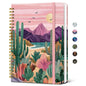 Taja Lined Spiral Journal Notebook for Women, Pretty College Ruled Notebook for Work & Note Taking, A5 Hardcover Journal for Writing, Cute Aesthetic 140 Pages, Midnight Bloom
