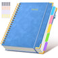 Hardcover Spiral Notebook journal with Removable Dividers Tabs, 300 Pages Leather 5 Subject Notebook College Ruled, 8"x10" Large B5 Notebooks for Work School Note taking, Lined Journal for Women,Pink
