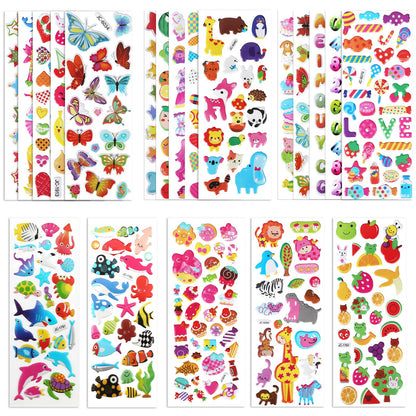 Puffy 3D Sticker for Kid & Toddler 500+ Variety Pack Cute Scrapbook Sticker