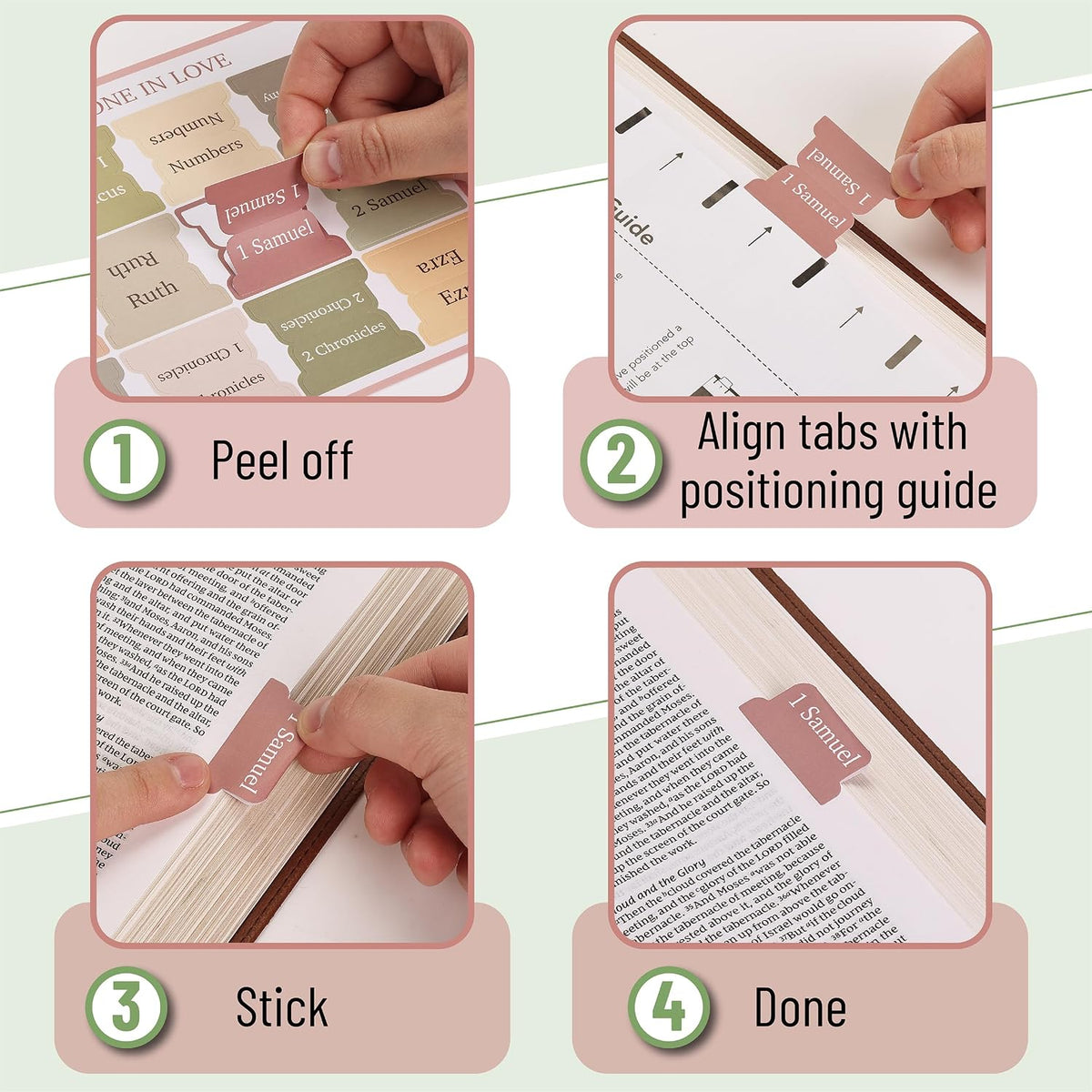 Mr. Pen- Bible Tabs, 75 Tabs, 2 Bookmarks, Boho Style