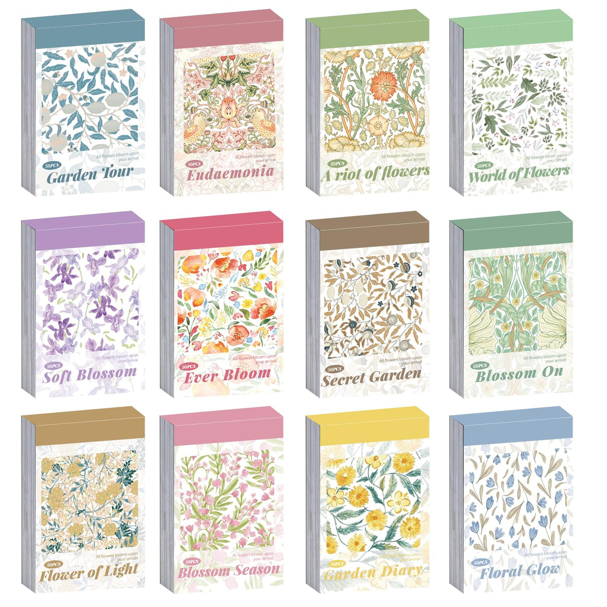 12 Sets 600 Sheets Washi Stickers for Journaling, Boho, Abstract, Vintage Scrapbook Sticker Set for Bullet Journal Art Diary Card Craft Gifts Planner Notebook