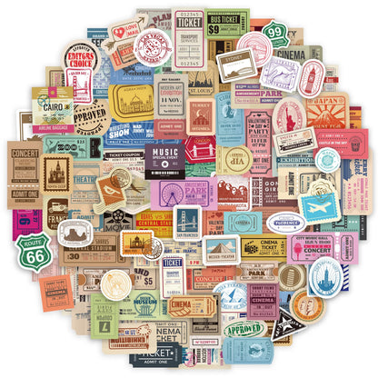 PRSTINCOL Vintage Journaling Stickers,Scrapbook Supplies for Planners,100Pcs Junk Journal Supplies with Antique Map Prints, Distressed Edges for Teenagers Adults