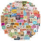 PRSTINCOL Vintage Journaling Stickers,Scrapbook Supplies for Planners,100Pcs Junk Journal Supplies with Antique Map Prints, Distressed Edges for Teenagers Adults