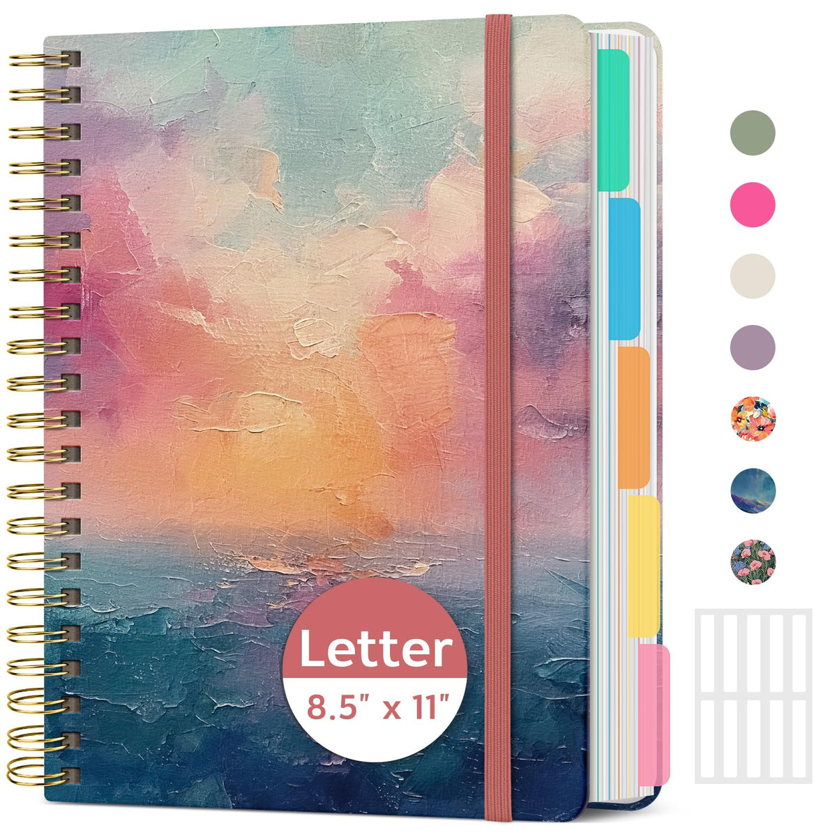 Taja Large Spiral Notebooks for Work 5 Subject with Removable Dividers