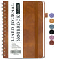 LEAGIM Lined Spiral Journal Notebook for Women & Men, College Ruled Hardcover Notebook for Work & Note Taking, Journals for Writing, 100 GSM, Business, School, 140 Pages, A5(5.8"x8.5") - Brown