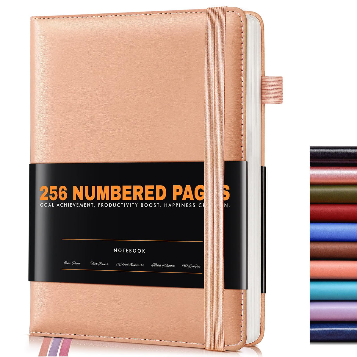 Lined Journal Notebook for Women Men, 256 Numbered Pages Hardcover Leather Journals for Writing, A5 Journaling Notebooks, College Ruled Journal for Business Work School Note Taking 5.75" x 8.38" Brown