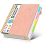 5 Subject Spiral Notebook Journal with Removable Dividers Tabs, 300 Pages Organizer Notebooks for Work School, 8"x10" Hardcover Leather Notebook College Ruled, Large Lined Journal for Women Men,Green
