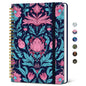 Taja Lined Spiral Journal Notebook for Women, Pretty College Ruled Notebook for Work & Note Taking, A5 Hardcover Journal for Writing, Cute Aesthetic 140 Pages, Midnight Bloom