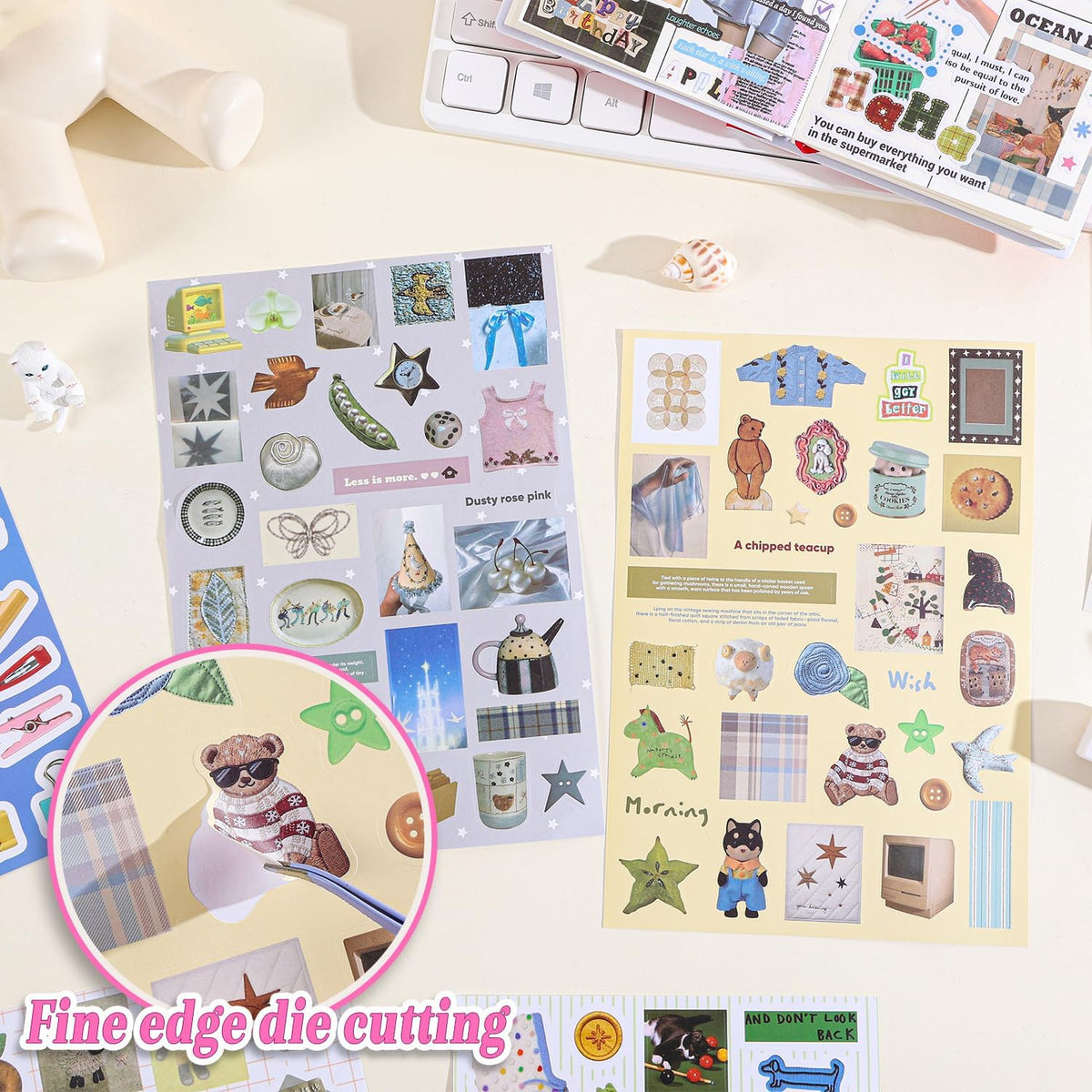 Girl's Korean Sticker Book, Food and Daily Life Theme - 1300+ Cute Dream Style Foodie Stickers, for DIY Scrapbooking Journaling Handbook Decoration Cute