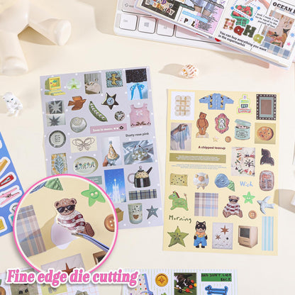 Girl's Korean Sticker Book, Food and Daily Life Theme - 1300+ Cute Dream Style Foodie Stickers, for DIY Scrapbooking Journaling Handbook Decoration Cute