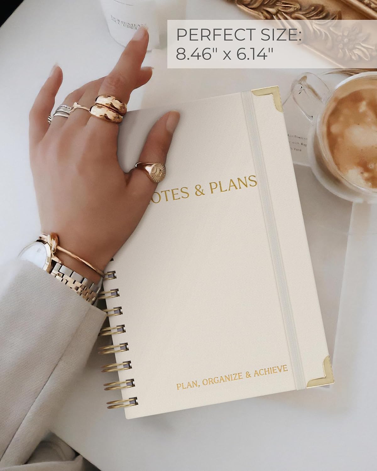 ZICOTO Aesthetic Daily Planner And Spiral Notebook With Hourly Schedule