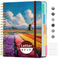 Taja Pretty Large Spiral Lined Notebook for Work with 5 Removable Dividers
