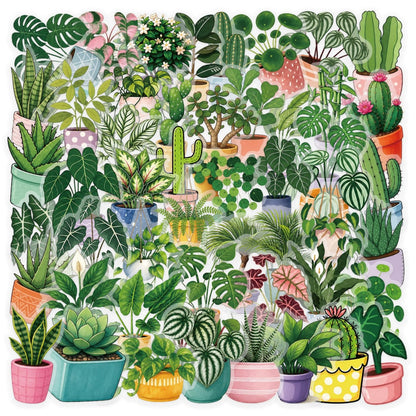 Transparent Flora Scrapbook Stickers Aesthetic Flowers Stickers(50)