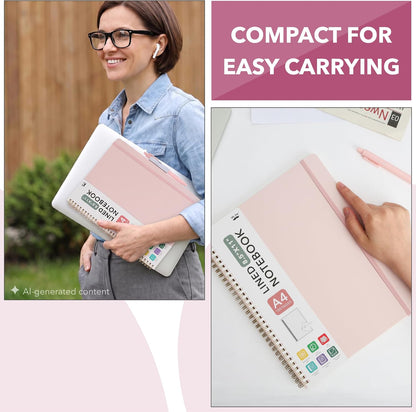 Mr. Pen- Lined Spiral Journal Notebook, 8.5"x11", 100 Pages, Blush