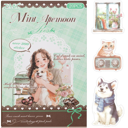 Life's Little Scenes Series Sticker Scrapbooking Supplies for Junk Journal, 24 Sheets PET Stickers - Vintage Journaling Stickers