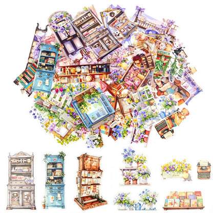160Pcs Natural Flower Stickers for Scrapbooking,Self-Adhesive Transparent Flower Stickers Scrapbook Supplies Journaling Supplies for Adult Card Making Letters DIY Water Bottle Cards Decoration