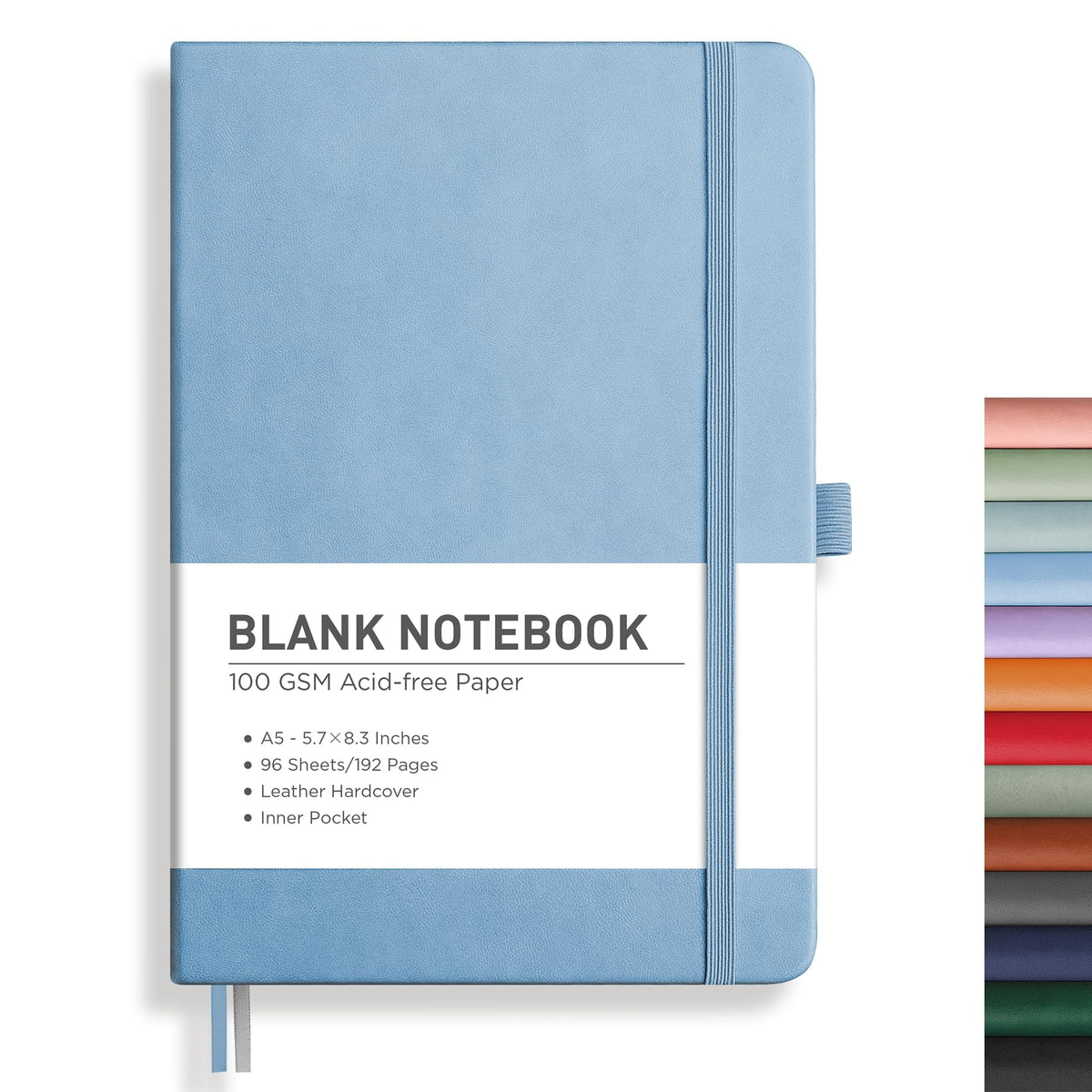 RETTACY Lined Journal Notebook, 192 Numbered Pages, A5 Size (5.7'' x 8.3'')