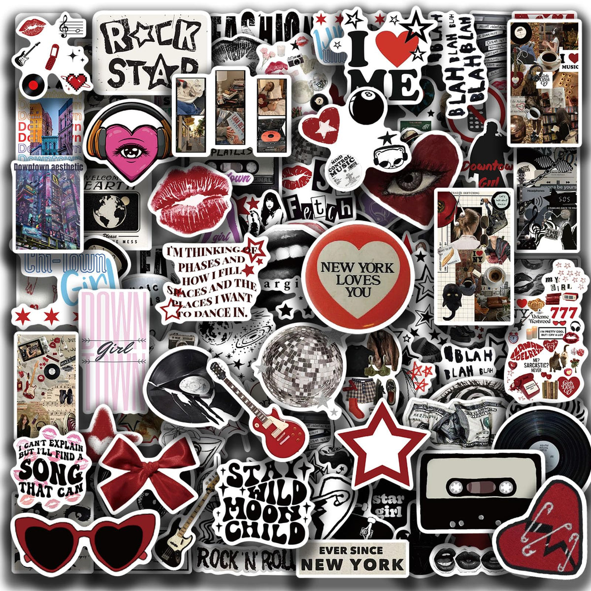 Aesthetic Downtown Girls Stickers Pack Trendy Y2K Stickers(50)