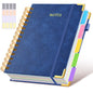 Hardcover Spiral Notebook journal with Removable Dividers Tabs, 300 Pages Leather 5 Subject Notebook College Ruled, 8"x10" Large B5 Notebooks for Work School Note taking, Lined Journal for Women,Pink
