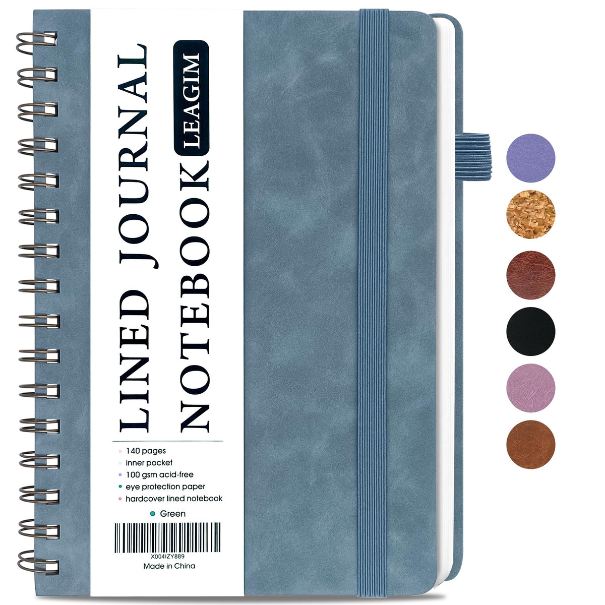 LEAGIM Lined Spiral Journal Notebook for Women & Men, College Ruled Hardcover Notebook for Work & Note Taking, Journals for Writing, 100 GSM, Business, School, 140 Pages, A5(5.8"x8.5") - Brown