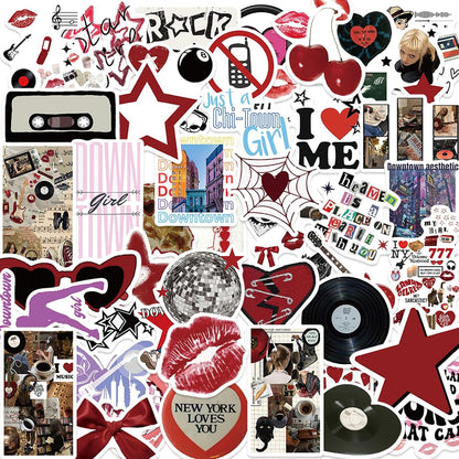 Aesthetic Downtown Girls Stickers Pack Trendy Y2K Stickers(50)