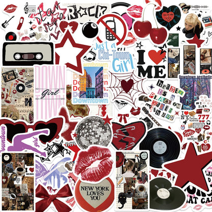 Aesthetic Downtown Girls Stickers Pack Trendy Y2K Stickers(50)