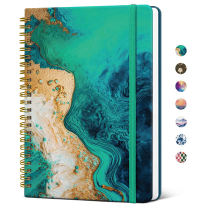 Taja Pretty Spiral Journal for Women, Lined Hardcover Notebook, 6" x 8"