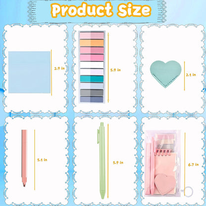 72 Pcs Book Annotation Kit Supplies with Bookmarks Index Tabs Sticky Notes Ballpoint Pen Clear Pull-Ring Bags for Reading Bookish Club Gifts