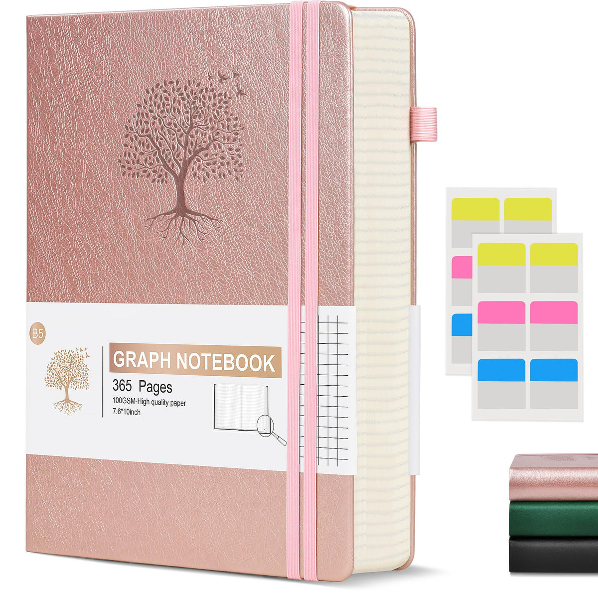 Lined Journal Notebook -365 Pages A5 Thick Journals for Writing Ruled Notebook, Hardcover Leather Journal for Women Men Daily Journal Notebook for Work, Note Taking, 100Gsm Lined Paper( 5.75'' X 8.38'' Green)