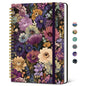 Taja Lined Spiral Journal Notebook for Women, Pretty College Ruled Notebook for Work & Note Taking, A5 Hardcover Journal for Writing, Cute Aesthetic 140 Pages, Midnight Bloom