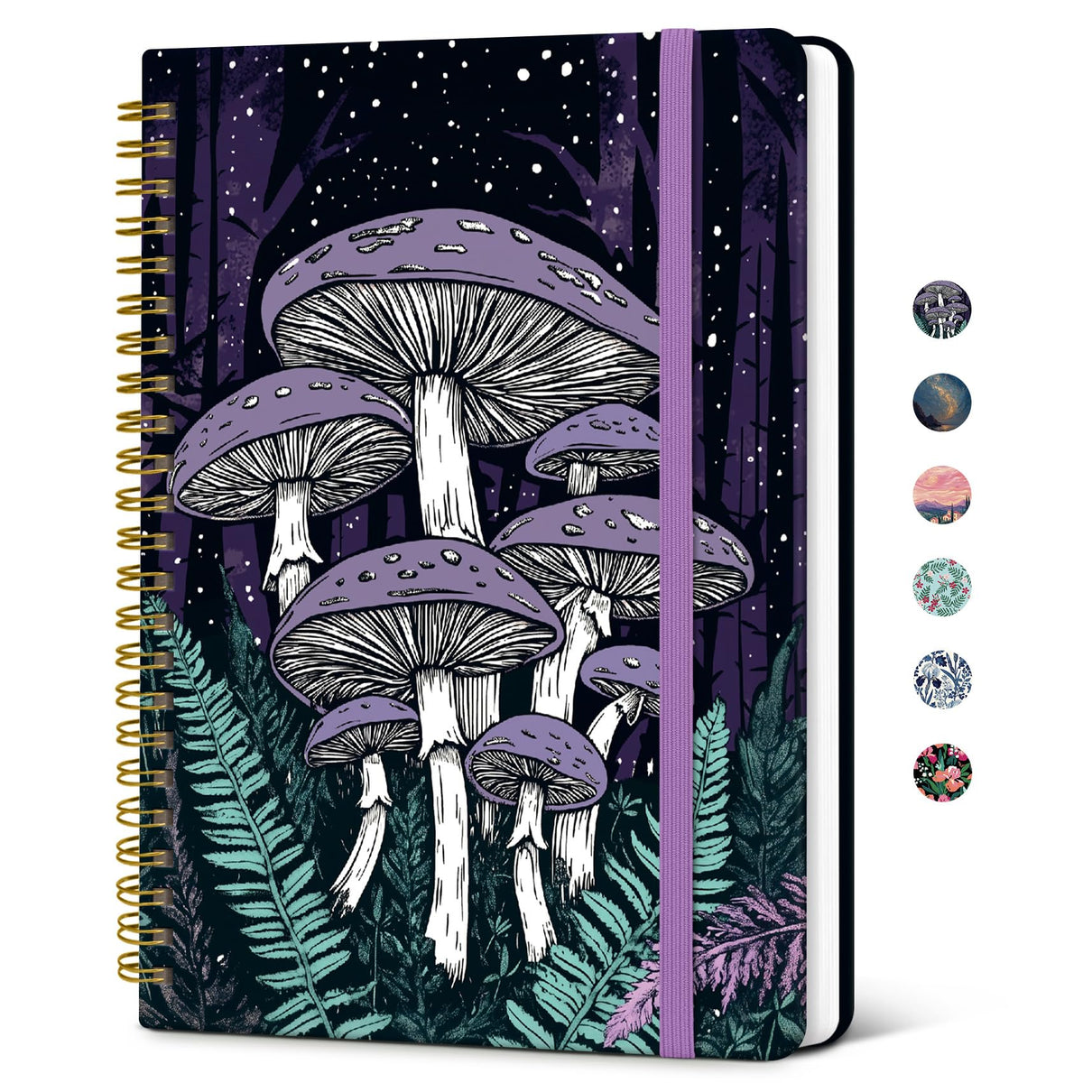 Taja Lined Spiral Journal Notebook for Women, Pretty College Ruled Notebook for Work & Note Taking, A5 Hardcover Journal for Writing, Cute Aesthetic 140 Pages, Butterfly