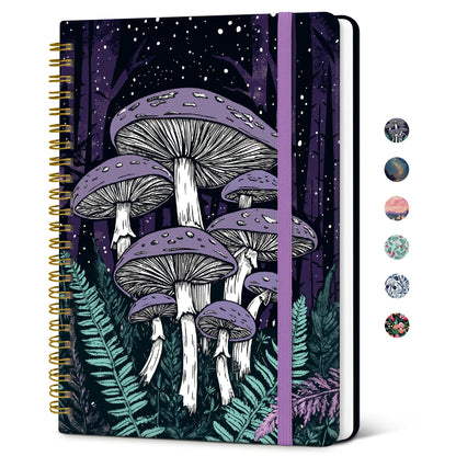 Taja Lined Spiral Journal Notebook for Women, Pretty College Ruled Notebook for Work & Note Taking, A5 Hardcover Journal for Writing, Cute Aesthetic 140 Pages, Butterfly