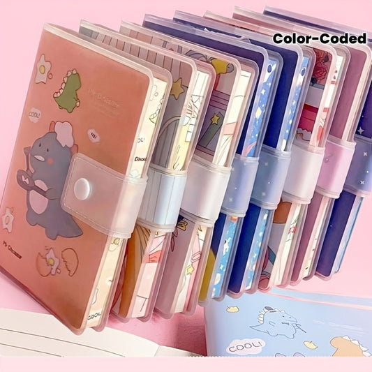 1pc Dinosaur-Themed Notebook with Protective Jelly Cover - 70 Lined Pages, Ideal for Note-Taking, Planning & Travel Essentials - Colorful Cartoon Designs, Random Style Selection, Planning Diary|Colorful Cover Design|Compact Design, Dinosaur Room Decor